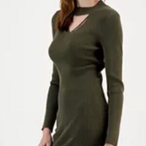 Hippie Rose Long Sleeve Olive Dress